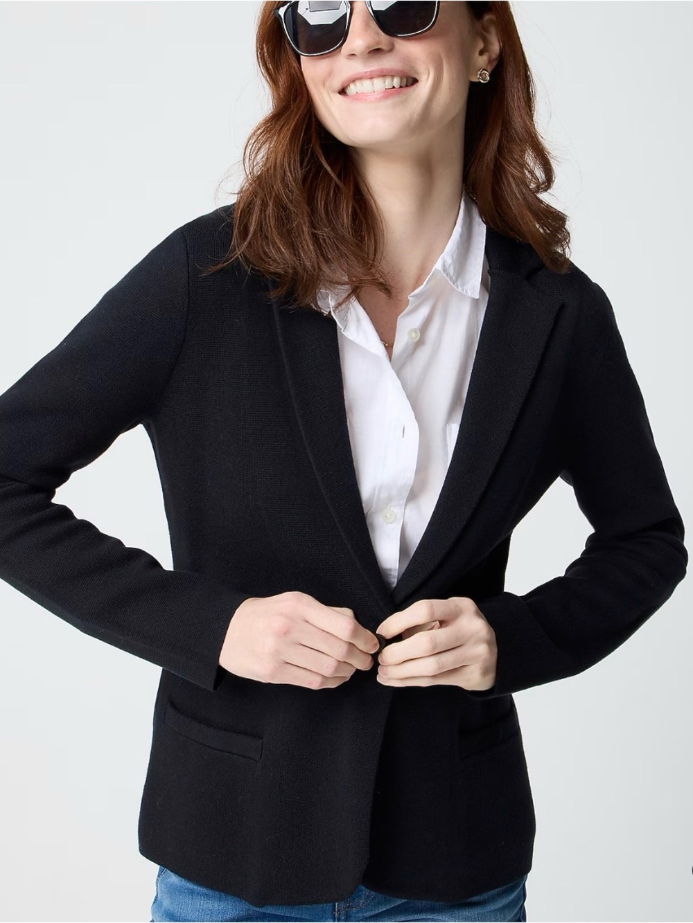 J.Crew Factory Schoolboy Sweater Blazer Black XS